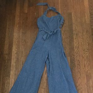 Denim Sweetheart Wide-leg Jumpsuit